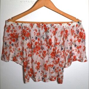 Reformation Floral Off-The-Shoulder Top Size S